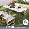 6 ft portable folding table with HDPE tabletop, honeycomb construction, and 350 lbs capacity, ideal for outdoor use.