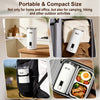 Compact 6-in-1 electric milk steamer in white with stainless steel interior, ideal for home and outdoor activities.