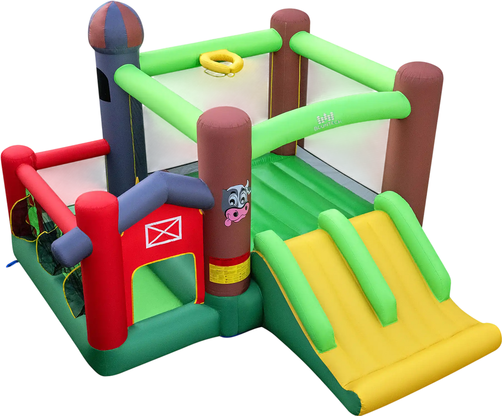 6-in-1 Inflatable Bounce House with Double Slides without Blower