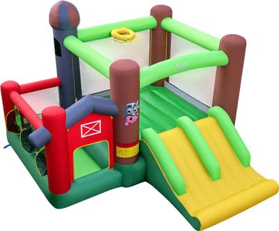 Costway 6-in-1 Inflatable Bounce House Double Slides 82975416 New