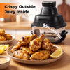 6-in-1 Portable Glass Air Fryer 1500W Dual Containers with Lids Dishwasher Safe-Black - Gallery View 1 of 11