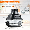 Dimensions of the 6-in-1 Portable Glass Air Fryer with dual containers, showcasing 1500W power and ETL certification.