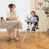 6 in 1 Convertible Highchair with Safety Harness and Removable Tray-Black - Gallery View 1 of 9