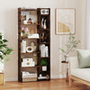 6-Tier Bookshelf Wooden Bookcase with 2 Anti-Tipping Kits Open Display Shelf-Rustic Brown - Gallery View 1 of 8