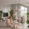 6-tier Floor to Ceiling Cat Tree with Plush Bed and Sisal Scratching Posts-Beige - Gallery View 1 of 9