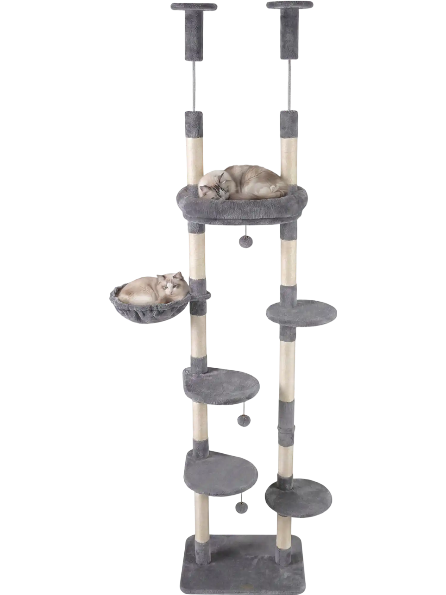 Costway 6-Tier Floor to Ceiling Cat Tree Plush Bed Sisal Scratching Posts 60589663 New