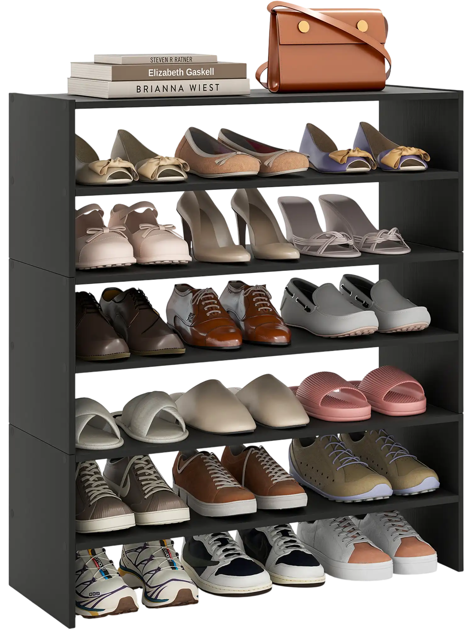 Costway 6-Tier Shoe Rack Entryway Cabinet with Anti-Tipping Device 27961600 New