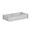 Galvanized raised garden bed with open-ended base, 6 x 3 x 1 FT, ideal for growing vegetables and flowers.