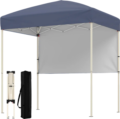 Costway 6' x 4' Pop-Up Canopy Tent w/ Half Sidewall Outdoor Sun Shelter 56062901 New