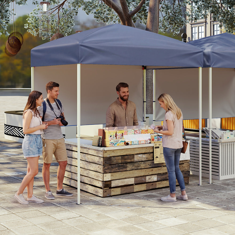 6 x 4 FT Pop-Up Canopy Tent with 1 Half Sidewall Easy Setup Folding Outdoor Sun Shelter - Gallery View 3 of 10