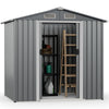 Costway Metal Storage Shed 6' x 4' with Sliding Double Lockable Doors New