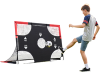 Portable 6 x 4 FT soccer goal set with Oxford target and cones, perfect for backyard skill-building and practice.