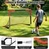 Portable 6 x 4 FT soccer goal set features a durable Oxford target, sturdy fiberglass poles, and 8 ground stakes for stability.