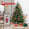 6ft pre-lit Christmas tree with 280 warm white LED lights, featuring a vibrant holiday display with wrapped gifts.