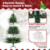 Pre-lit 6ft Christmas tree with 280 warm white LED lights, featuring a 3-section design for easy installation and.