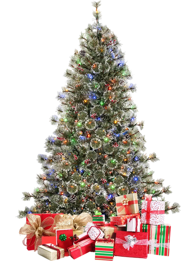 Costway 6' Pre-Lit Artificial Christmas Tree Hinged Holiday Tree 93152764 New