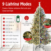 6 ft pre-lit artificial Christmas tree with multicolored LED lights, featuring 9 lighting modes and a sturdy metal base.