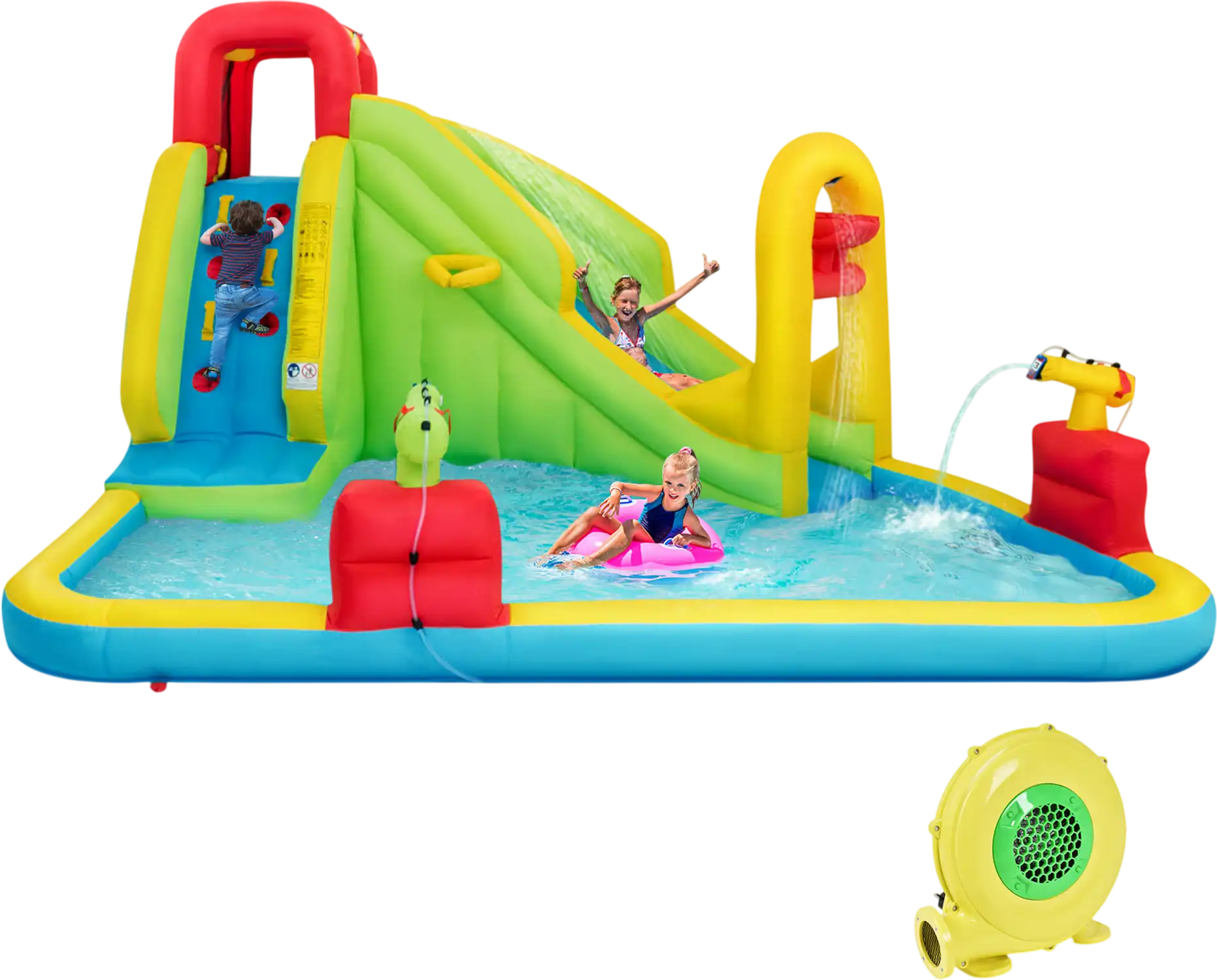 Costway Outdoor Inflatable Water Bounce House w/ 480W Blower 65810942 New
