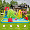 Outdoor inflatable water bounce house with slide and spray features, suitable for kids aged 3-10, for garden fun.