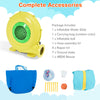 Outdoor inflatable water bounce house with 480W blower, carrying bag, and multiple accessories for garden fun.