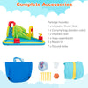 Inflatable water slide with carrying bag, hose assembly kit, and repair kit, perfect for garden or park fun.