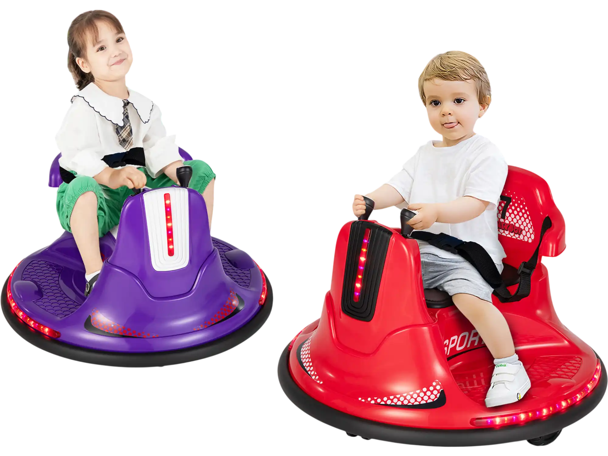 Costway 12V Kids Ride-On Bumper Car Remote Control Lights Music Red 67983154 New