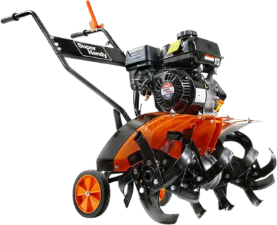 Super Handy GUO093 RotoTiller Cultivator 27” Width 7HP 209cc 4 Stroke Gas Motor 6 Steel Adjustable Tines New