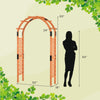 Wooden garden arch arbor, 7.7 feet tall, made of fir wood with lattice trellises for climbing plants and decorative.