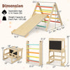 7-in-1 toddler climbing toy set with sliding ramp, climbing ladder, and chalkboard for kids aged 3-14 years.