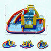 7-in-1 inflatable water slide with splash pool, climbing wall, and games for kids, made of durable oxford fabric.