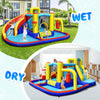 7-in-1 inflatable water slide with climbing wall, splash pool, and games for outdoor fun, made of durable oxford fabric.