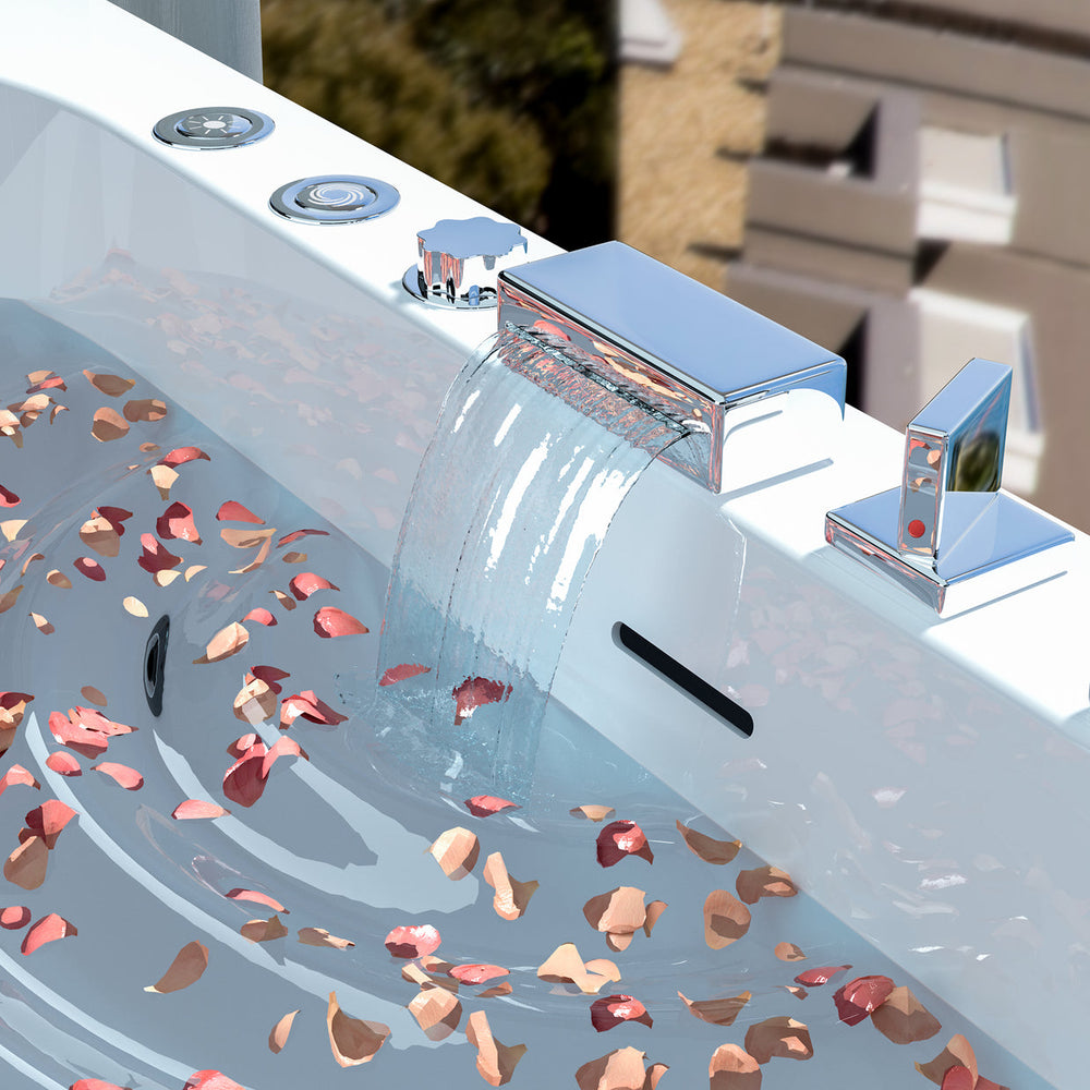 Bathtub faucet and top filler close-up