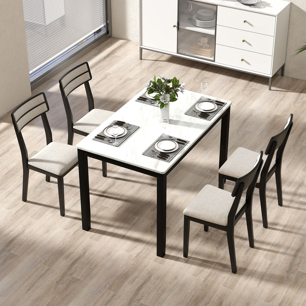 Modern dining chair set of 4 with ergonomic tilt backrest and padded cushions, perfect for dining room comfort.
