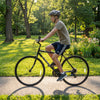 700C Hybrid Bike for Adult with 18-Speed Shimano Drivetrain and Phone Holder-Black - Gallery View 1 of 10
