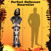 Life-size 70" clown decoration features glowing eyes, spooky skeleton, and sound effects for a terrifying Halloween experience.