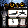 Life-size 70" clown decoration features glowing red eyes, spooky skeleton, and sound effects for a terrifying Halloween experience.