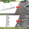 20-inch aluminum lawn loosening rake with 19 curved tines and adjustable head for efficient soil leveling and thatch.