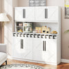 70 Inch Farmhouse Pantry Cabinet Kitchen Buffet Hutch with 4 Cabinets and 2 Open Shelves-White - Gallery View 1 of 10