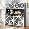 70 Inch Farmhouse Pantry Cabinet Kitchen Buffet Hutch with 4 Cabinets and 2 Open Shelves-Dark Gray - Gallery View 1 of 10