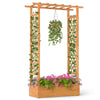Wooden raised garden bed with lattice trellis, made of natural pine, ideal for cultivating plants and flowers in.