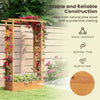 70-inch wooden raised garden bed with lattice trellis, made from natural pine wood, perfect for patios and vertical.