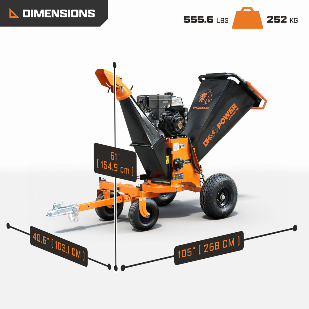 DK2 Power Kinetic Chipper — 6.25in. Capacity, 19.5 HP 500cc OHV Engine, Electric Start, Model# OPC566E-V2