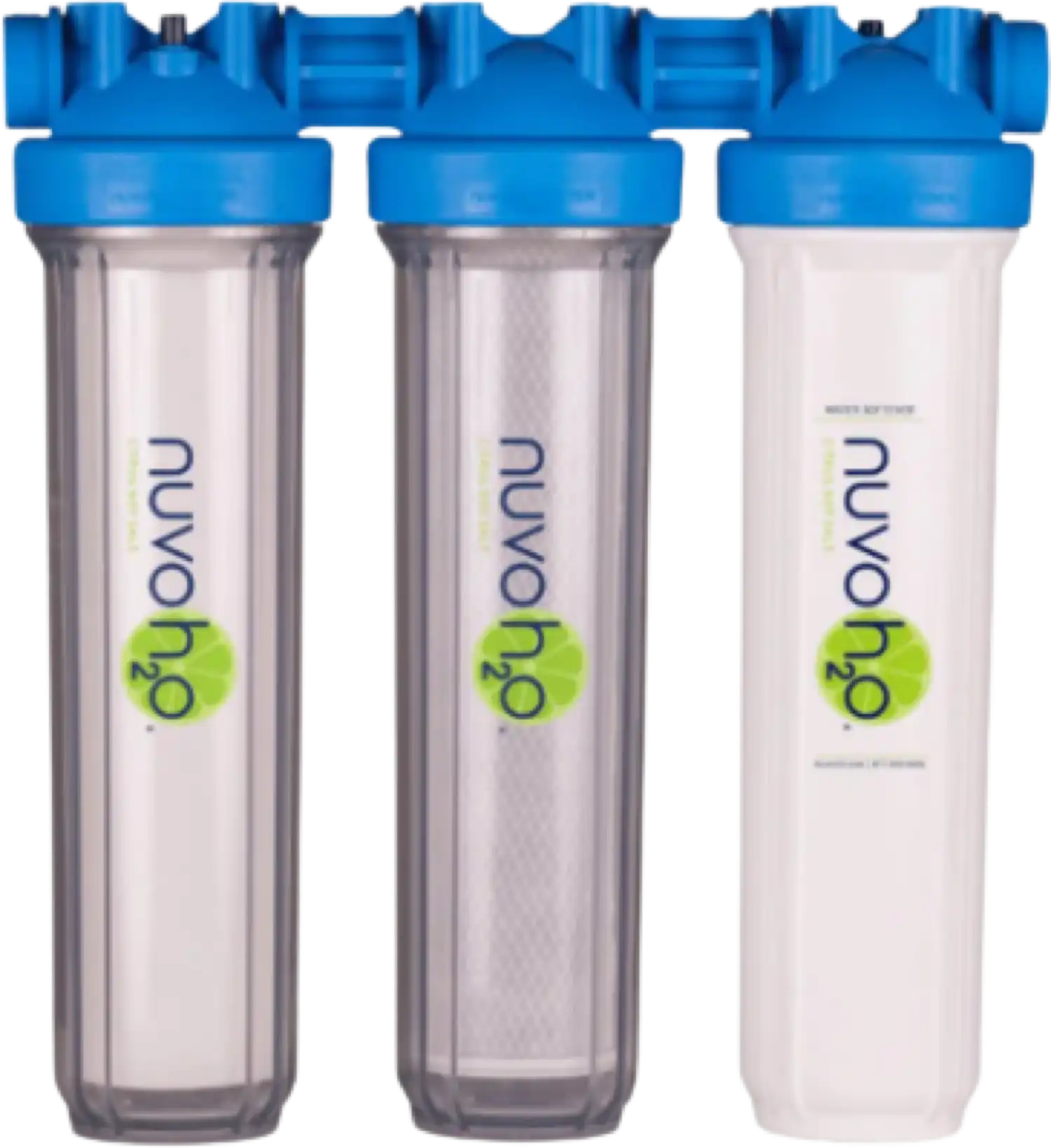NuvoH2O 711249 Water Softener plus Sediment and Chloramine Filter Manor Trio System Salt-Free for Homes Over 1,500 Sq. Ft. New