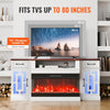 Vevor TV Stand 80" Cabinet with 36" Electric Fireplace and LED Lights Remote Control New