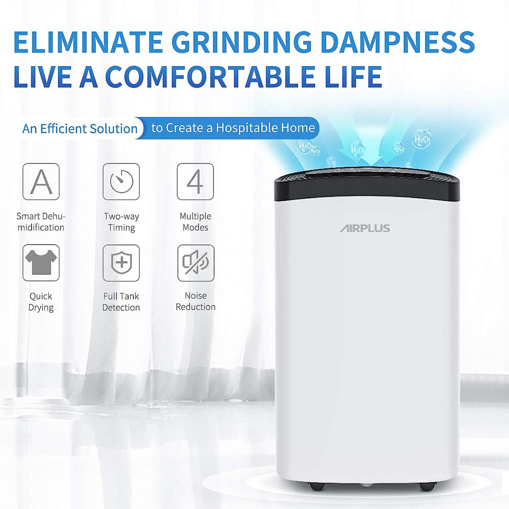 AIRPLUS AP1907 Dehumidifier 1,500 Sq. Ft 30 Pints for Home and Basements with Drain Hose Manufacturer RFB