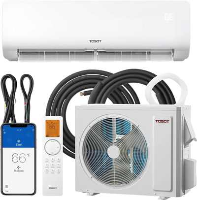Tosot Mini-Split Air Conditioner with Heat Pump WiFi 9,000 BTU 450 Sq. Ft Cosmo Series New
