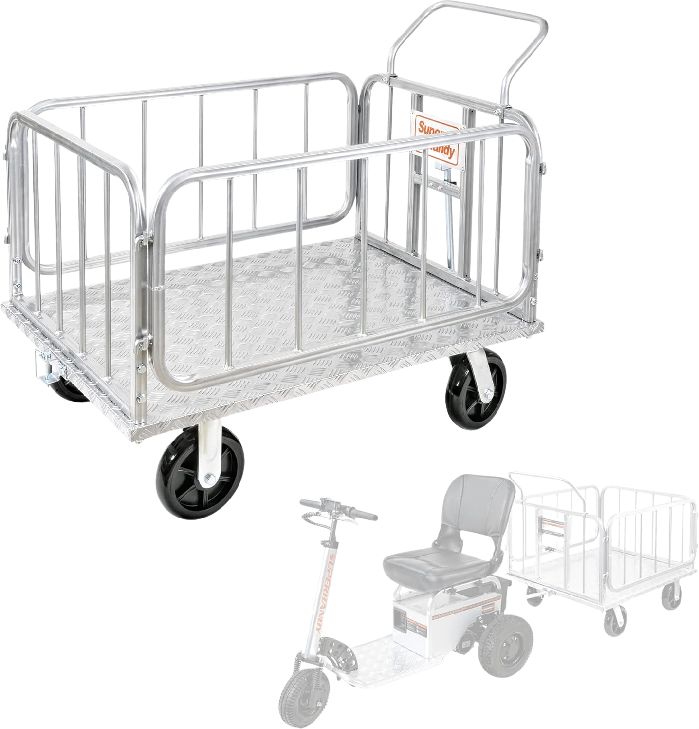 Super Handy GUO099 Cargo Trailer Utility Cart 1200 lbs Capacity with Hitch 8