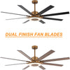 Parrot Uncle 65" Godavari Ceiling Fan with Dimmable LED and Remote Control New