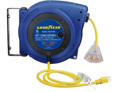 Goodyear 12 AWG x 40' Retractable Extension Cord Reel New