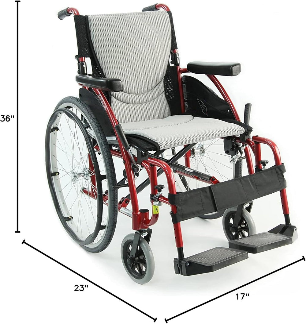 Karman S-Ergo 115 Wheelchair Ultra Lightweight Ergonomic with Swing-Away Footrest New